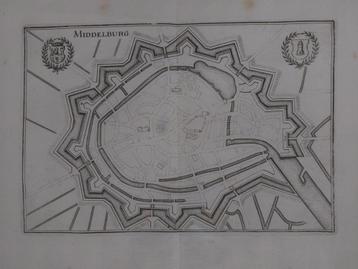 37 / Plattegrond Middelburg Gravure uit 1659 van C. Merian beschikbaar voor biedingen