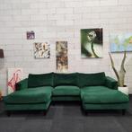 Hoekbank | Velvet | Groen | U vorm | 275x150x150cm | Bank, 250 tot 300 cm, Gebruikt, Hoekbank, Dongenseweg 13e, 5121 PB Rijen