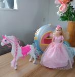Barbie koets met paard, Kinderen en Baby's, Speelgoed | Poppen, Ophalen of Verzenden, Zo goed als nieuw, Barbie