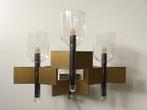 Vintage Sciolari Domino wandlamp, Ophalen, Gebruikt, Glas