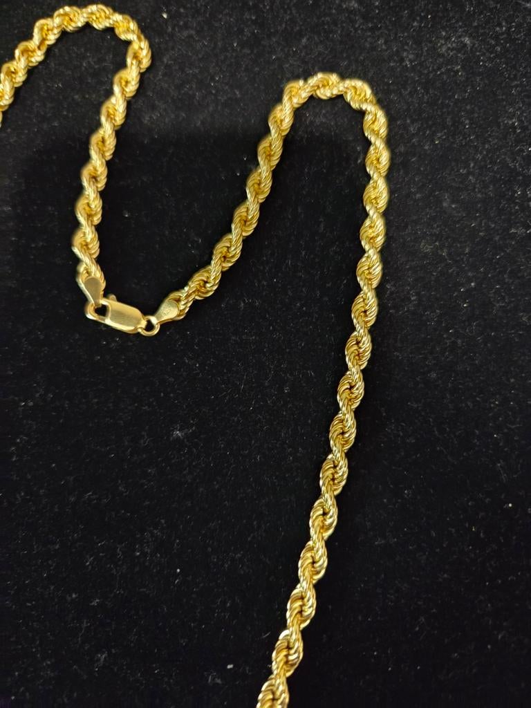 14 k gouden rope ketting 21,1 gram 65 cm, Ophalen of Verzenden, Nieuw, Goud, Goud