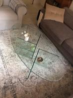 Glazen tafel, Huis en Inrichting, Tafels | Salontafels, Ophalen, Gebruikt, 100 tot 150 cm, 50 tot 100 cm