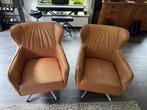 2 draai fauteuils, Ophalen, Gebruikt, 50 tot 75 cm, Leer