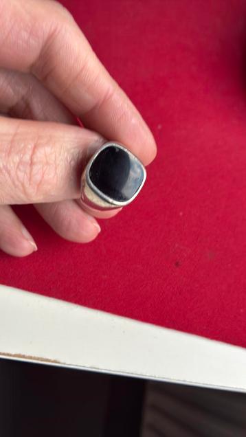 925 sterling zilver zegelring heren 20 mm onyx beschikbaar voor biedingen