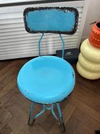 Stalen Vinted Kruk - Loods5, Huis en Inrichting, Stoelen, Gebruikt, Blauw, Ophalen of Verzenden, Metaal
