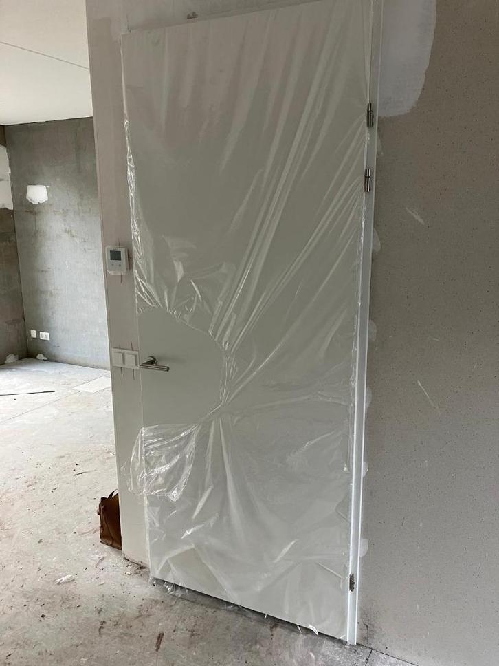 Svedex Witte Opdekdeur / Binnendeur met Kozijn, Doe-het-zelf en Verbouw, Deuren en Horren, Nieuw, Binnendeur, 200 tot 215 cm, 80 tot 100 cm