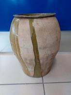 Antieke Spaanse Kruik met Olijfgroen Glazuur, Antiek en Kunst, Ophalen