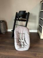 Zeer gave set :stokke tripp trapp stoel, newborn set en baby, Ophalen of Verzenden, Zo goed als nieuw, Meegroeistoel
