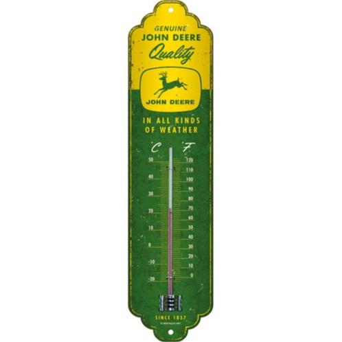John Deere all kinds weather reclame thermometer van metaal, Huis en Inrichting, Woonaccessoires | Wanddecoraties, Nieuw, Ophalen of Verzenden