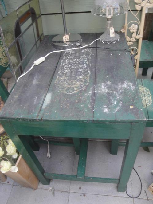 KOOPJE antiek boerentafeltje  met 2 bij passende stoeltjes, Antiek en Kunst, Curiosa en Brocante, Ophalen