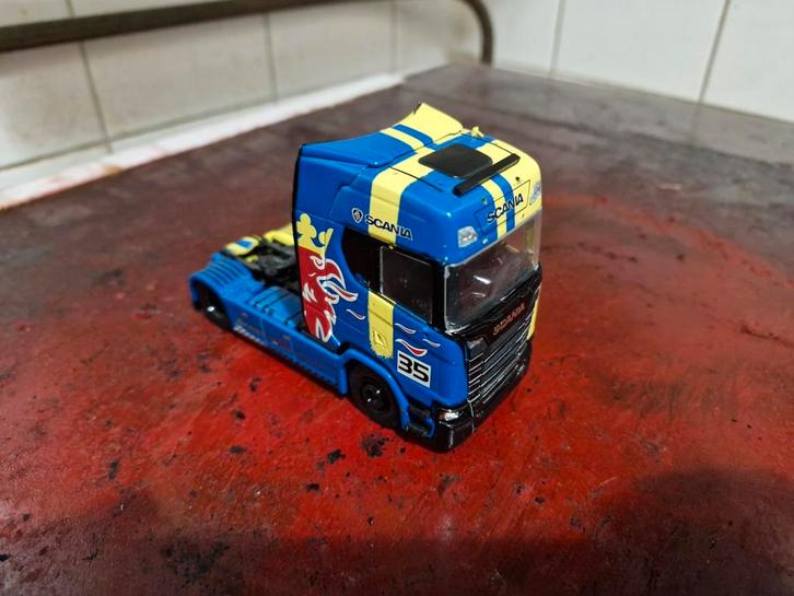 tekno, Hobby en Vrije tijd, Modelauto's | 1:50, Zo goed als nieuw, Bus of Vrachtwagen, Tekno, Ophalen