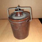 Bruin aardewerk keramische zuurdesem, kaas, boter pot, Ophalen of Verzenden