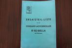 Zündapp Bella R153 mit anlasser 1956 scooter ersatzteil list, Ophalen of Verzenden, Overige merken