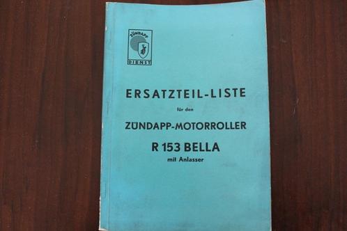 Zündapp Bella R153 mit anlasser 1956 scooter ersatzteil list, Motoren, Handleidingen en Instructieboekjes, Overige merken, Ophalen of Verzenden
