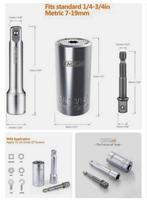 Tacklife - Universele Grip Dopsleutel 7-19mm dop opzetstuk, Nieuw, Ophalen of Verzenden, H, H