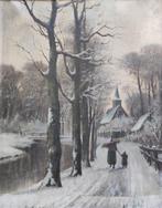 Adriaan Marinus Geijp (1855-1926) - Winterlandschap, Antiek en Kunst, Kunst | Schilderijen | Klassiek, Ophalen of Verzenden