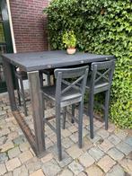 Houten tuintafel met gratis 4 krukken, Tuin en Terras, Tuintafels, Ophalen, Gebruikt, Rechthoekig, Hout