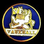 Vauxhall speld- paarsblauw- wit emaille, Verzenden, Nieuw, Transport, Button