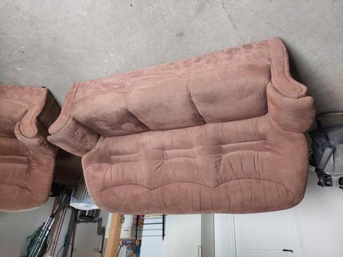 3 zits Bankstel en fortuile, Huis en Inrichting, Banken | Bankstellen, Gebruikt, Rechte bank, Driepersoons, 200 tot 250 cm, 75 tot 100 cm