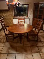 Houten Eettafel met Stoelen, Ophalen, Gebruikt, 100 tot 150 cm, Vier personen