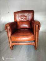 Klassieke lederen fauteuil, Ophalen, Gebruikt, Vintage, 75 tot 100 cm