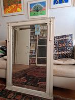 Witte antieke facet-geslepen spiegel met lijst 71 x 102 cm, Ophalen, Rechthoekig, 50 tot 100 cm, 100 tot 150 cm