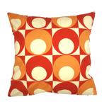 Retro kussenhoes cirkels rood/oranje 45 x 45 cm, Huis en Inrichting, Nieuw, Vierkant, Verzenden, Overige kleuren