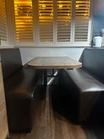 Eetbankenset – 2 Kunstleren Banken + Wandgemonteerde Tafel, Huis en Inrichting, Ophalen, Overige materialen, 100 tot 150 cm, Zo goed als nieuw