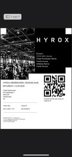 Hyroxx ticket men Heerenveen Thialf zaterdag, Ophalen of Verzenden, Nieuw