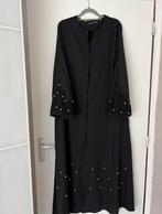 Abaya met zwarte detaisl en parels, Maat 38/40 (M), Overige typen, Zwart, Nieuw