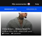 1x Chris brown Golden Circle (rechts) 8 juni in Amsterdam, Eén persoon, Juni