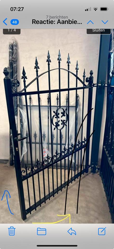 AANBIEDING TUINPOORT LOOPPOORT SIERPOORT, Tuin en Terras, Tuinpoorten, Nieuw, Draaipoort, IJzer, 100 tot 150 cm, 100 tot 150 cm