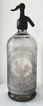 Geëtste Spuitwaterfles UL Jee & v.d. Storm Haarlem 1920, Ophalen of Verzenden