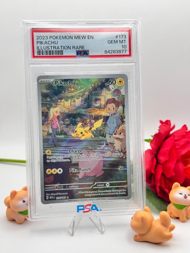 Pokemon 151 Pikachu Illustration Rare EN PSA 10 #173, Hobby en Vrije tijd, Verzamelkaartspellen | Pokémon, Nieuw, Losse kaart