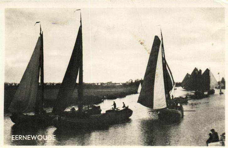 Eernewoude - skutsjes - 1949 gelopen, Verzamelen, Ansichtkaarten | Nederland, Ongelopen, Noord-Brabant, Voor 1920, Ophalen of Verzenden