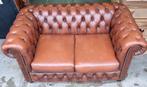 Chesterfield bank 2 zit bruin leer + GRATIS BEZORGING, Gebruikt, Klassiek, 150 tot 200 cm, Tweepersoons
