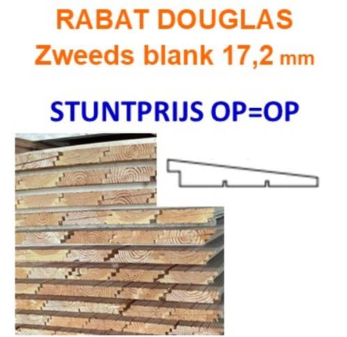 Rabat delen Douglas zweeds model., Doe-het-zelf en Verbouw, Hout en Planken, Nieuw, Plank, 300 cm of meer, Minder dan 25 mm, Ophalen