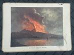 De Vesuvius tijdens een uitbarsting, Antiek en Kunst, Antiek | Schoolplaten, Ophalen of Verzenden, Aardrijkskunde