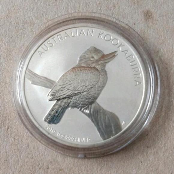 1 oz Zilver Kookaburra munt van 2010 uit Australië, Postzegels en Munten, Edelmetalen en Baren, Zilver, Ophalen of Verzenden