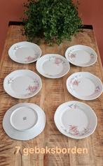 Gebaksborden met bloemenprint - mitterteich-, Antiek en Kunst, Antiek | Servies compleet, Ophalen of Verzenden