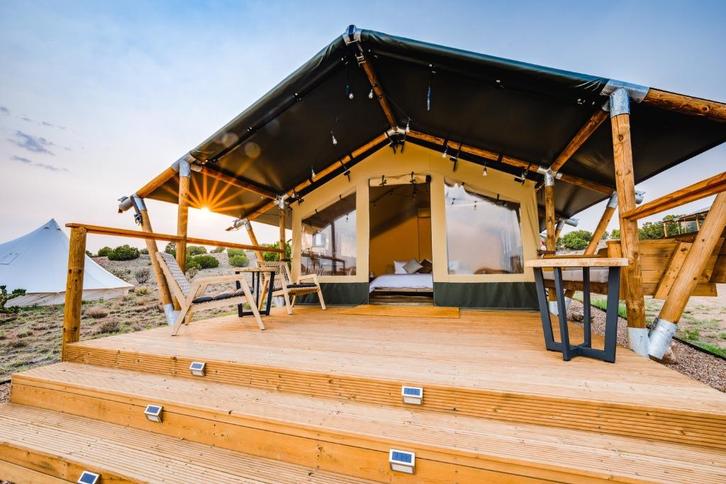 Safaritenten te koop – compleet ingericht, direct inzetbaar!, Caravans en Kamperen, Tenten, tot en met 4, Zo goed als nieuw, Ophalen