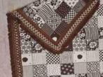 Grandfoulard woonkleed XXL bruin beige reversibel 270/245, Gebruikt, Etten-Leur, DJT@dejuistetoon.eu, Ophalen of Verzenden