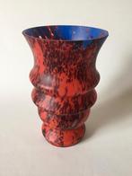 Art Deco Mat glazen vaas - Waarschijnlijk de Bazel Leerdam, Ophalen, Gebruikt, Oranje, Glas