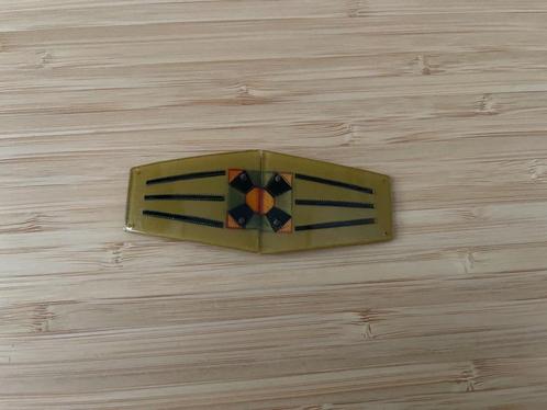 Art deco bakeliet gesp tweedelig geel/zwart/oranje en groen, Antiek en Kunst, Antiek | Kleding en Accessoires, Dames, Ophalen of Verzenden