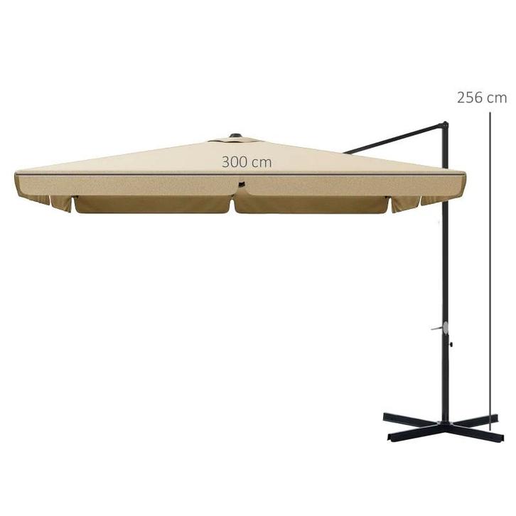 Mooie zweefparasol - 3 meter doorsnede parasol, Tuin en Terras, Parasols, Nieuw, Zweefparasol, 2 tot 3 meter, Kantelbaar, Verstelbaar