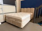140x200 Opbergbed Teddy Taupe + Luxe Matras, Ophalen, Beige, 140 cm, 200 cm