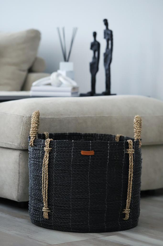 Stijlvolle opbergmand van Rivièra Maison Groot, Huis en Inrichting, Woonaccessoires | Schalen en Manden, Nieuw, Ophalen