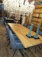 Boonstamtafel, massief hout, stalen voet, Ophalen of Verzenden, Nieuw