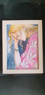 Eigen werk origineel schilderij portret vrouw, Antiek en Kunst, Ophalen of Verzenden