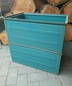 2 industriële metalen magazijn (stapel)bakken, Huis en Inrichting, Woonaccessoires | Kisten, Ophalen, Minder dan 50 cm, 50 tot 100 cm